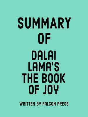 cover image of Summary of Dalai Lama's the Book of Joy